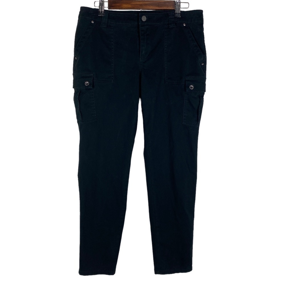 New York‎ & Company Skinny Straight Cargo Jeans Women's 8 Black